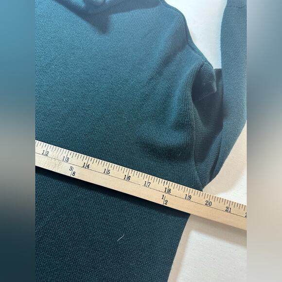 Wilfred Cyprie Size Small merino wool rolled mock-neck sweater EUC Emerald - Picture 4 of 6